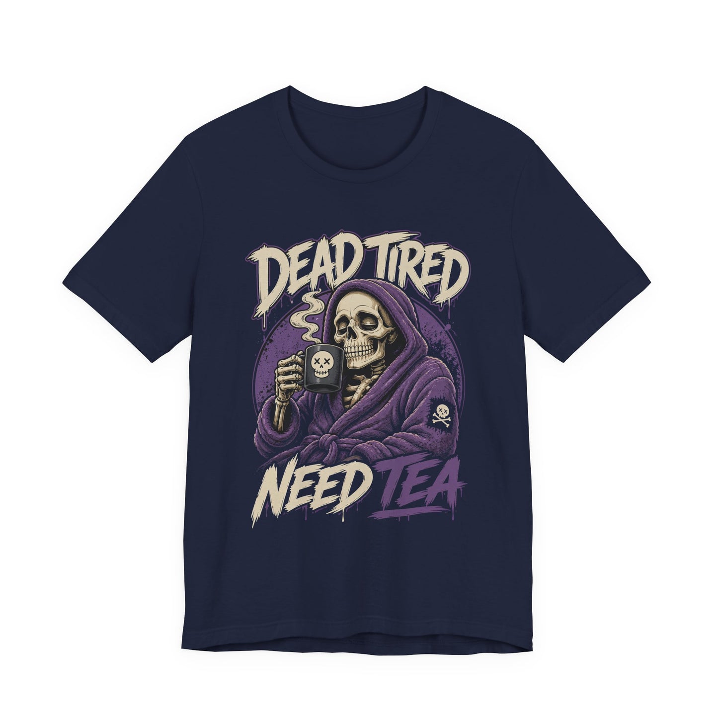 Dead Tired Need Tea Skull Reaper Tee | Funny Tea Shirt