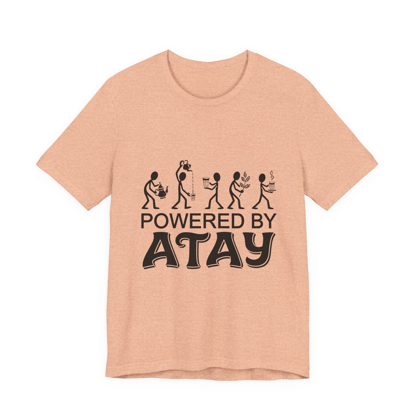 Powered by Atay T-Shirt | Evolution Stick Figure Graphic Tee