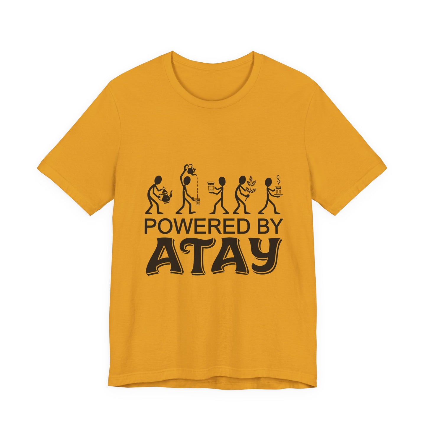 Powered by Atay T-Shirt | Evolution Stick Figure Graphic Tee