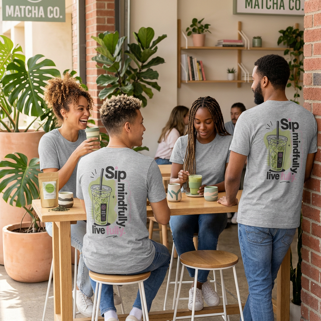 Sip Mindfully live fully T-Shirt | Iced Matcha Graphic Tee