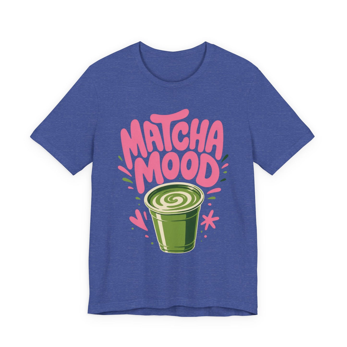 Matcha Mood T-Shirt | Matcha Latte Illustration, Pink Green Graphic Tee