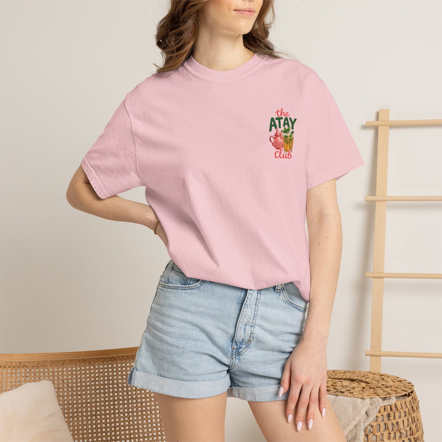The Atay Club T-shirt | Moroccan Tea Pot & Glass Illustration