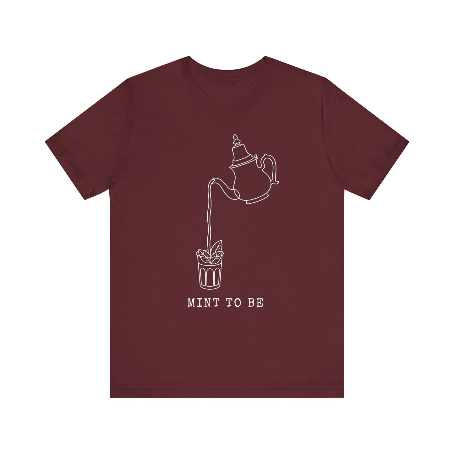 Mint To Be tea pot pouring mint tea T-Shirt | mint cocktail illustration